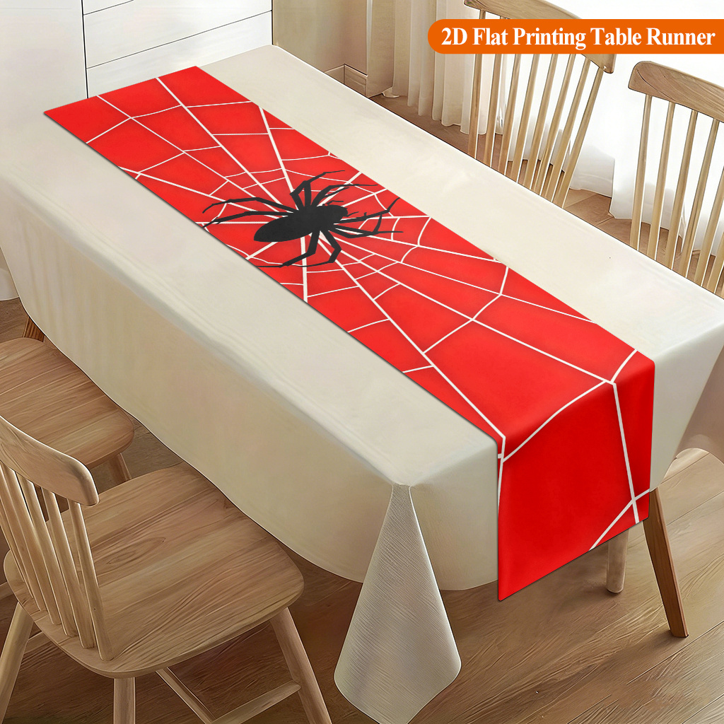 Christmas Table Runner - 1 stks spinnenweb met rode spinnen