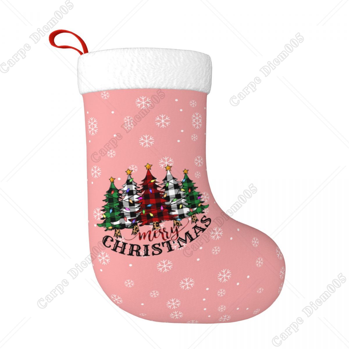 Roze sneeuwvlokken kerstbomen  - Christmas Stocking Hanging recensie en prijs