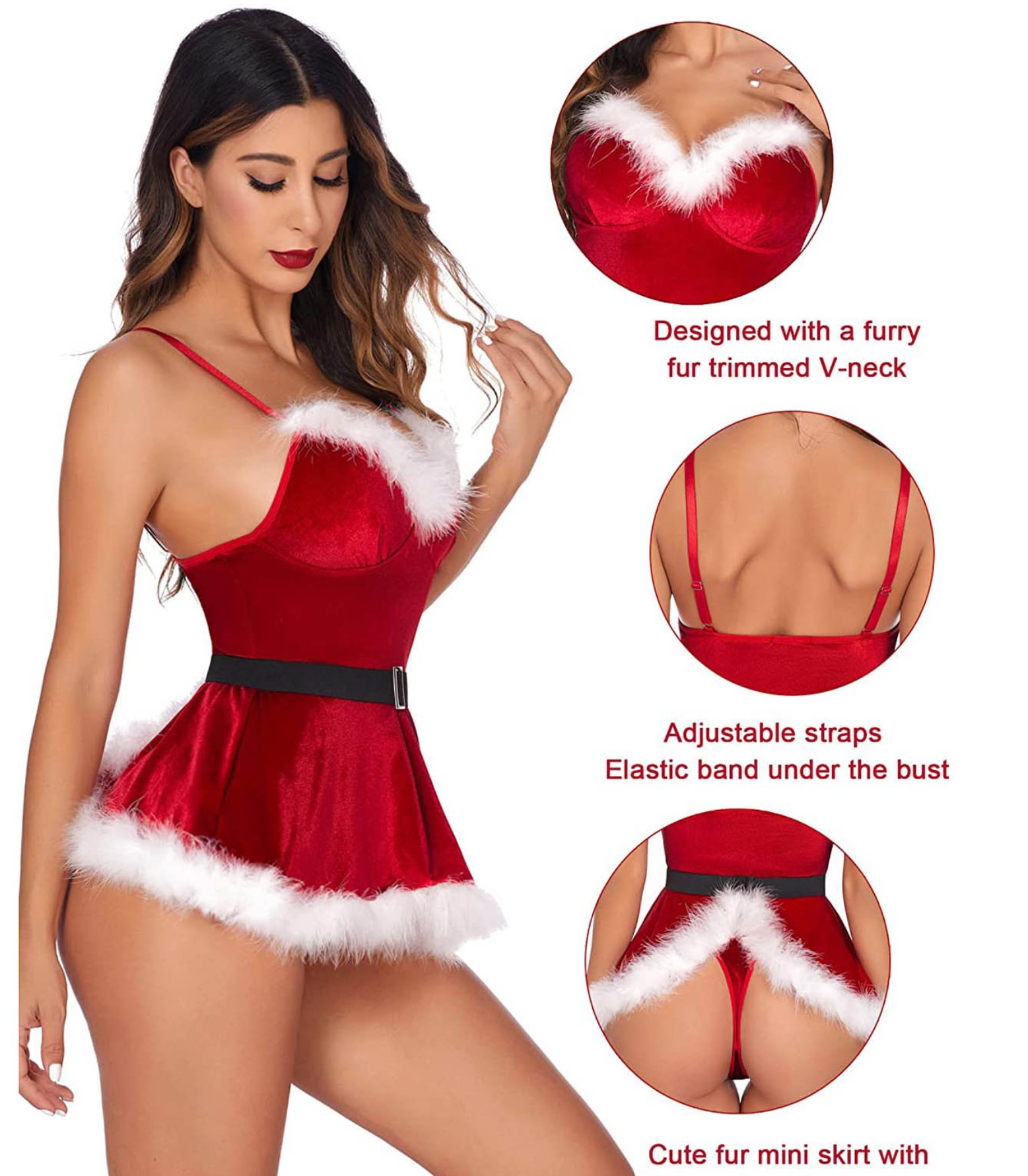 Dames sexy nachtjapon Kerstman - Elf Costume Christmas recensie en prijs