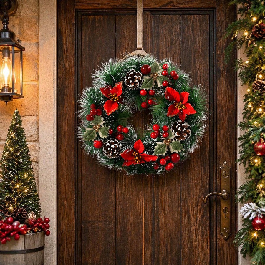 1 Stuk Kerstkrans voor de voor - Christmas Wreath Fake recensie en prijs
