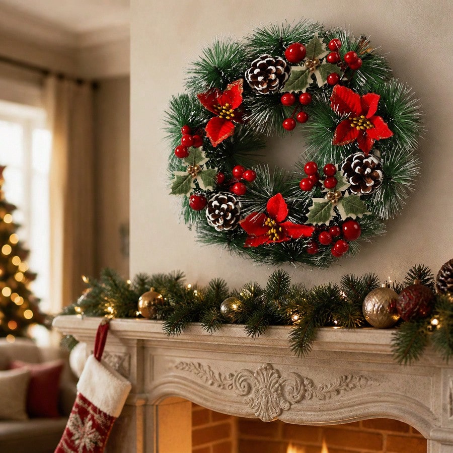 1 Stuk Kerstkrans voor de voor - Christmas Wreath Fake recensie en prijs