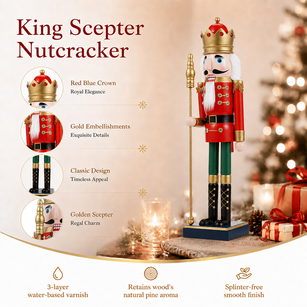 50CM Houten Notenkraker Scepte - Nutcracker Figurine recensie en prijs