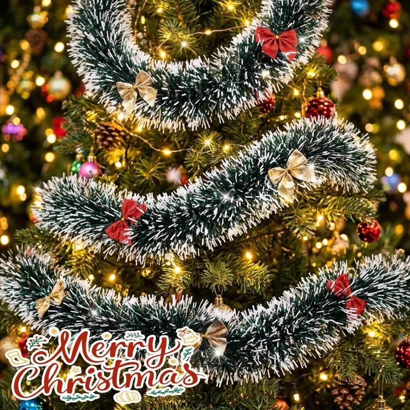 20/2m Kerstgirlande met strikk - Tinsel Garland Decoration recensie en prijs