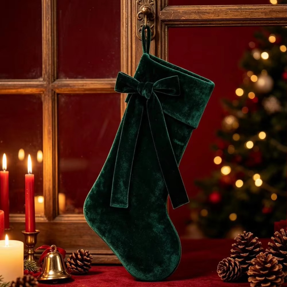 Effenkleurige fluwelen kerstso - Christmas Stocking Hanging recensie en prijs