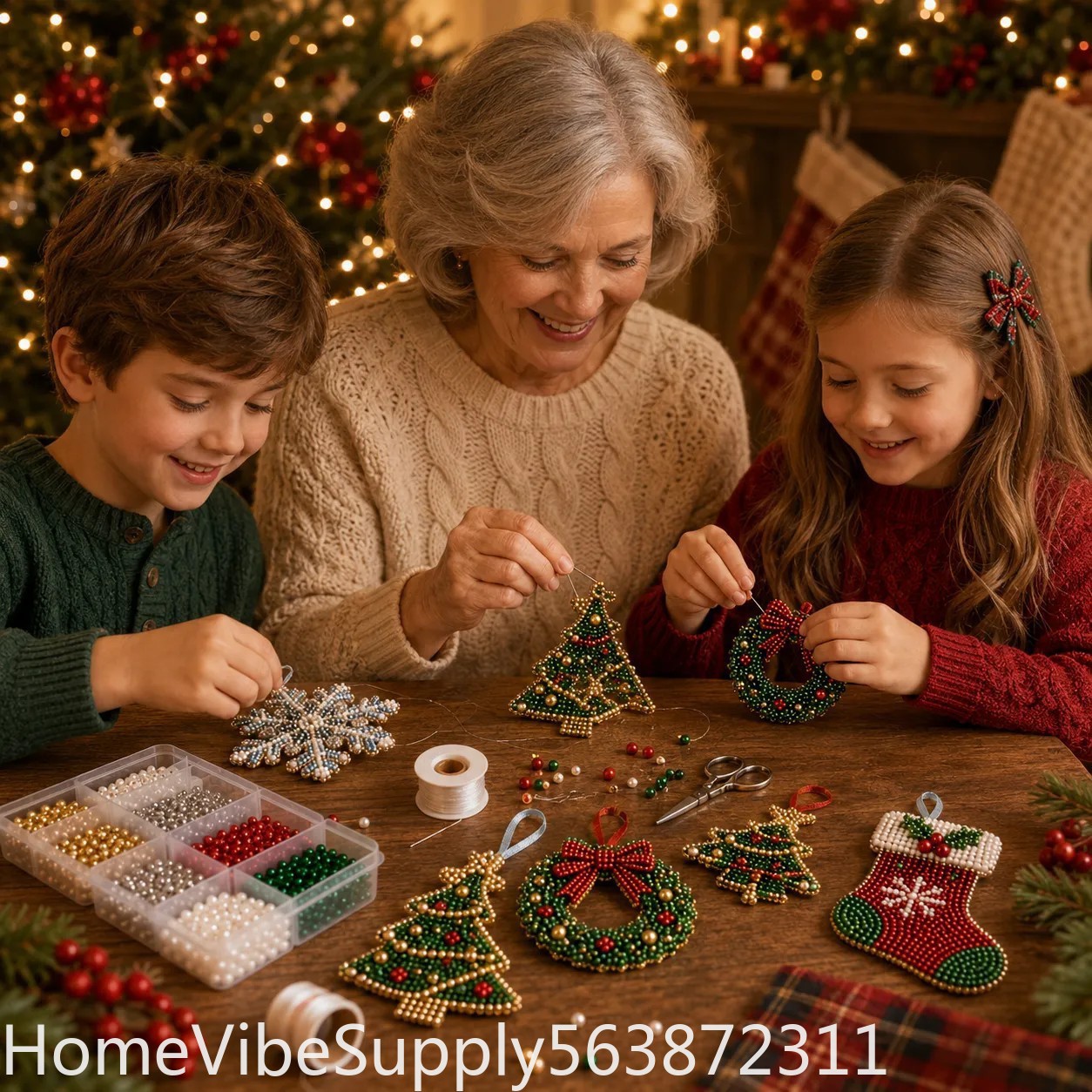 4-delige 3D kralen kerstboom & - Christmas Stocking Hanging recensie en prijs