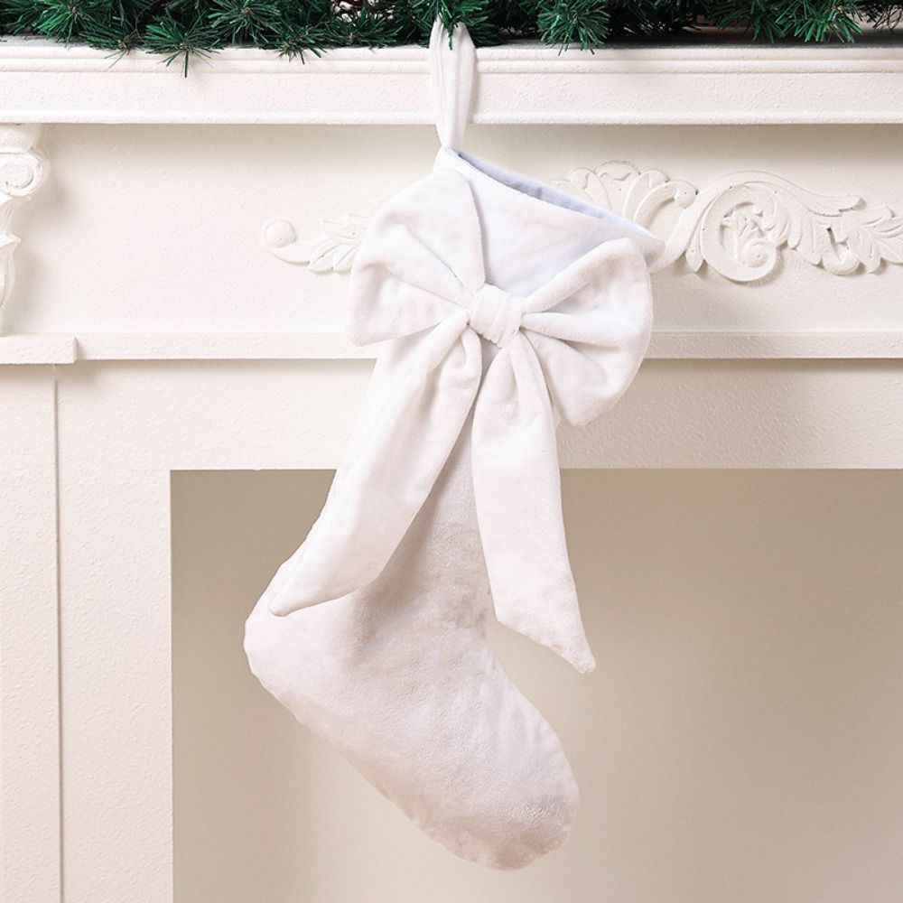 Fluwelen Kerstsok met strik, g - Christmas Stocking Hanging recensie en prijs